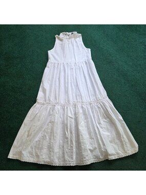 Maurie & Eve Womens Maxi Dress Sz 4 White Sleeveless 100% Cotton